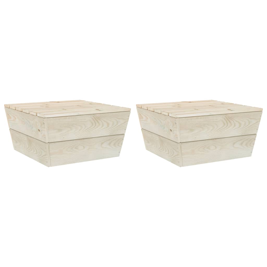 vidaXL Puutarhapöydät 2 kpl 60x60x30 cm kyllästetty kuusi