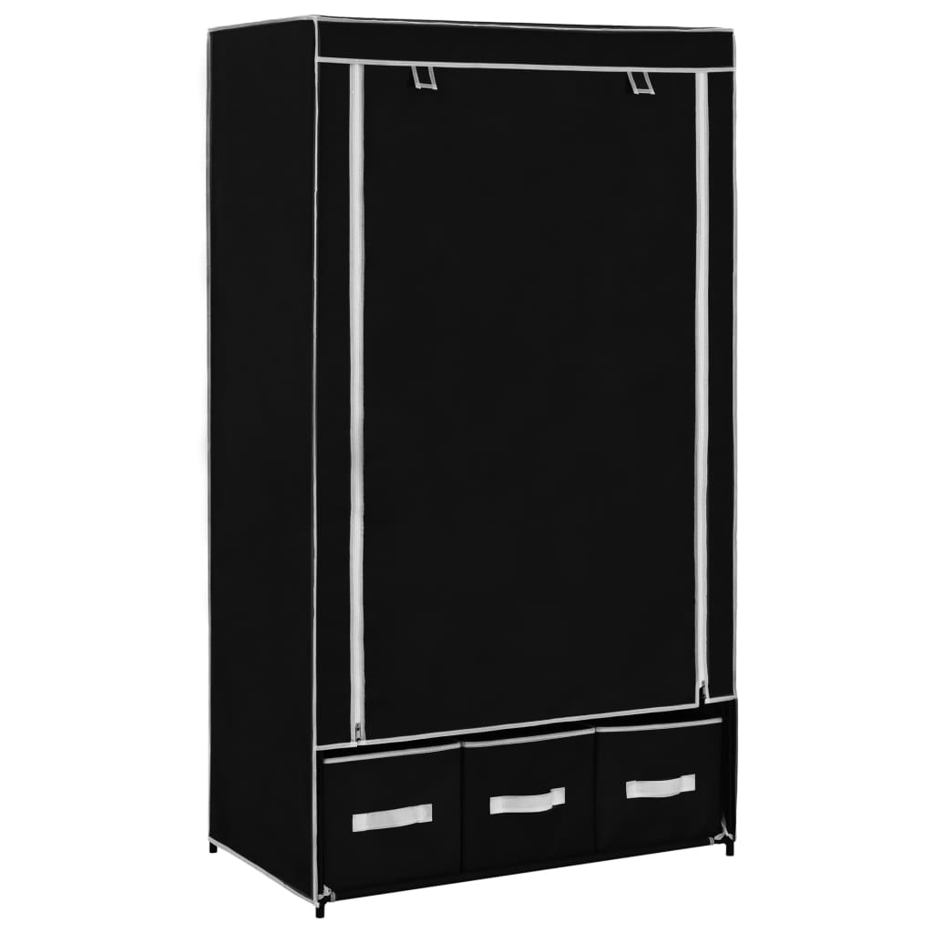 vidaXL Vaatekaappi musta 87x49x159 cm kangas