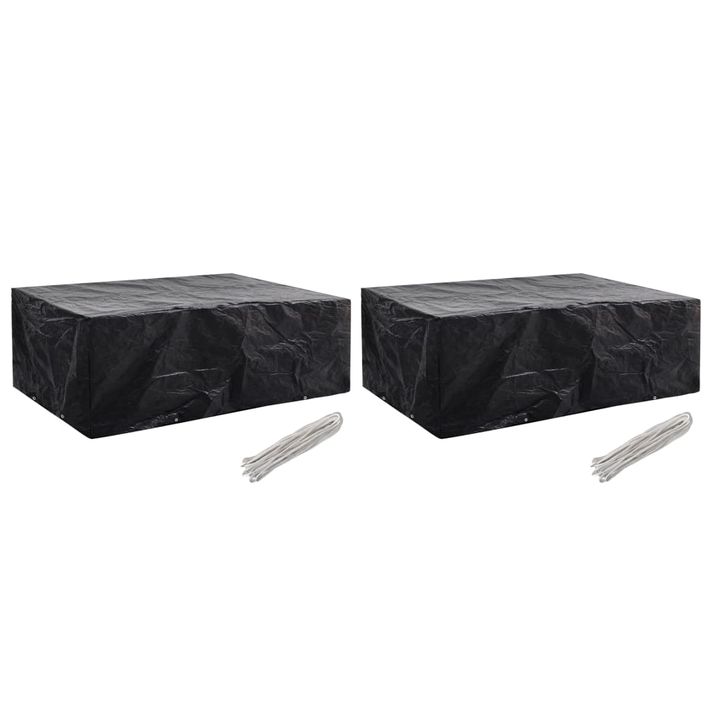 vidaXL Puutarhakalusteiden suojat 2 kpl 8 purjerengasta 242x162x100 cm