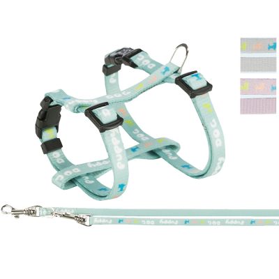 Trixie Junior -pentuvaljaat talutushihnalla - 23-34 cm/8 mm, 200 cm, syreeni