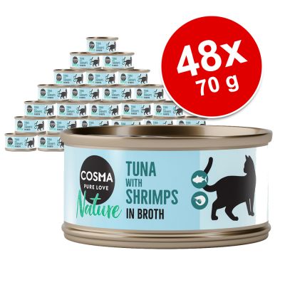 Cosma Nature -säästöpakkaus 48 x 70 g - kana, tonnikala & juusto