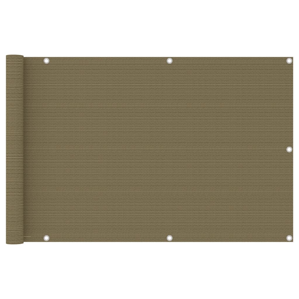 vidaXL Parvekkeen suoja harmaanruskea 90x400 cm HDPE