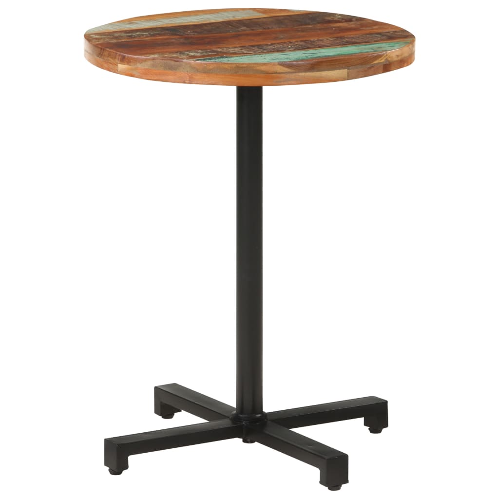 vidaXL Bistropöytä pyöreä Ø60x75 cm kierrätetty täyspuu