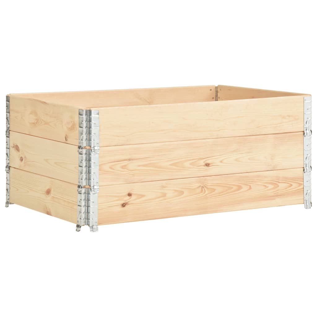vidaXL Kuormalavan reunukset 3 kpl 100x150 cm täysi mänty