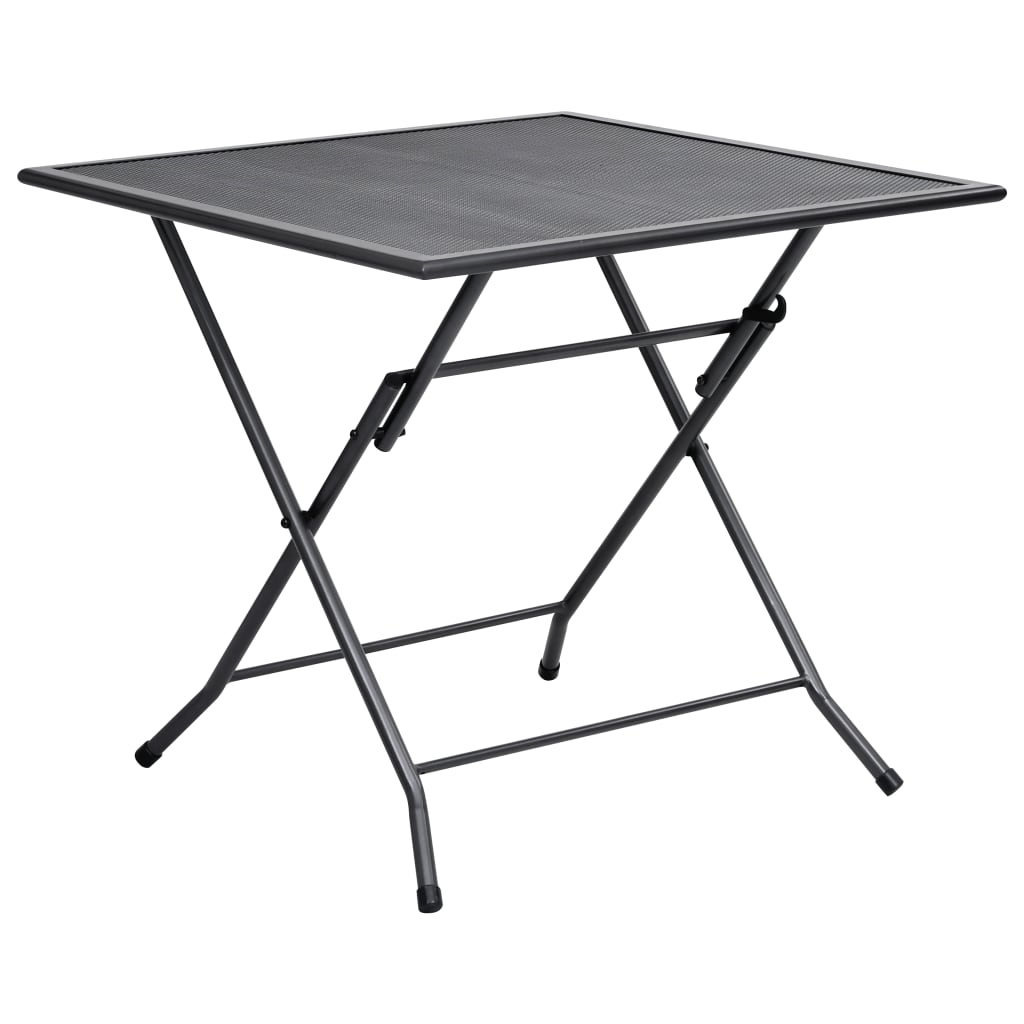 vidaXL Kokoontaittuva verkkopöytä 80x80x72 cm teräs antrasiitti