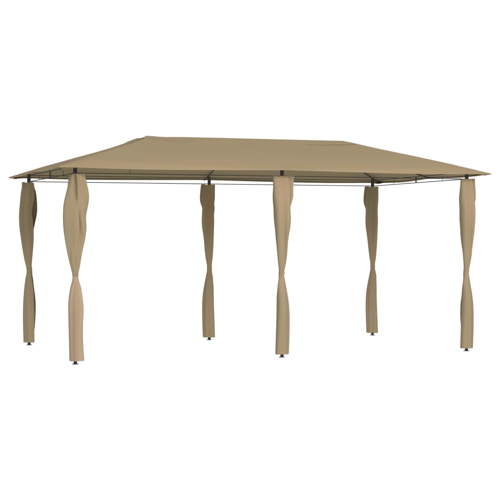 vidaXL Huvimaja sivuseinillä 3x6x2,6 m harmaanruskea 160 g/m²