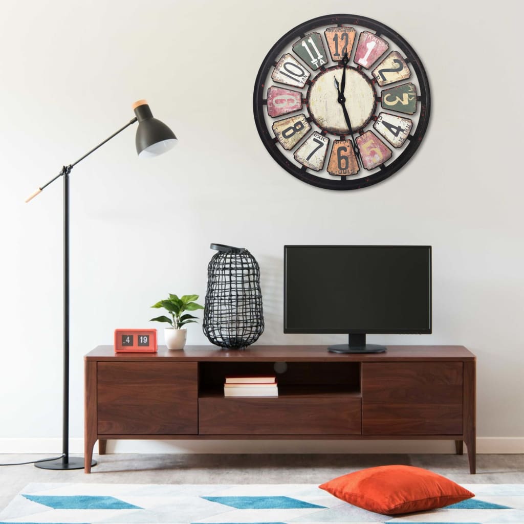 vidaXL Seinäkello monivärinen 80 cm MDF