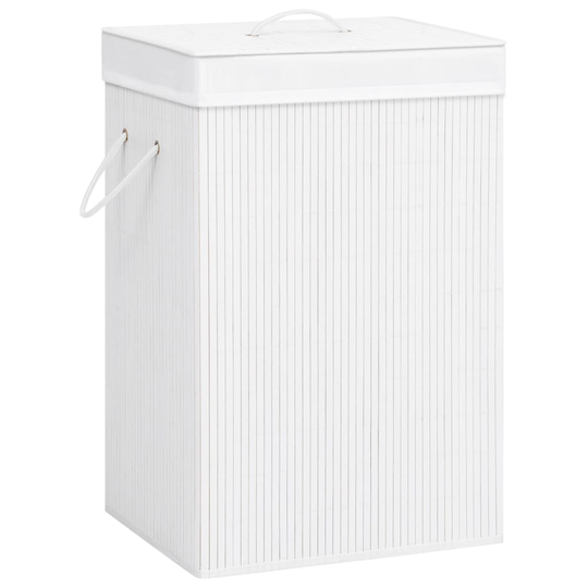 vidaXL Bambu pyykkikori valkoinen 72 l