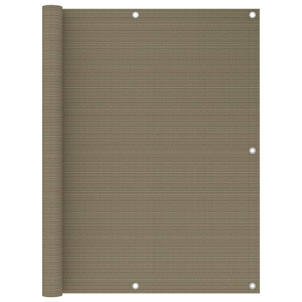 vidaXL Parvekkeen suoja ruskeanharmaa 120x500 cm HDPE