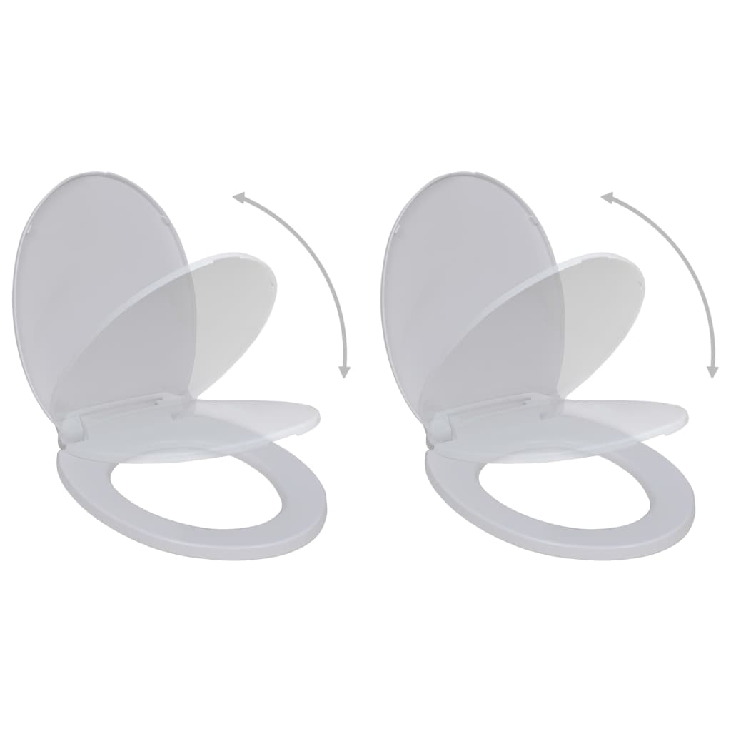 vidaXL WC-istuimet soft-close kansilla 2 kpl muovi valkoinen