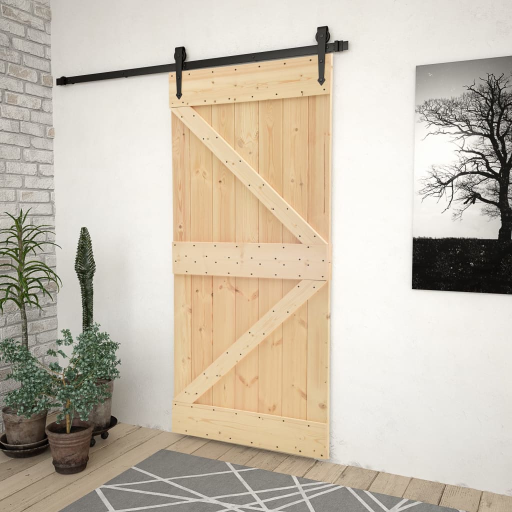 vidaXL Ovi 90x210 cm täysi mänty