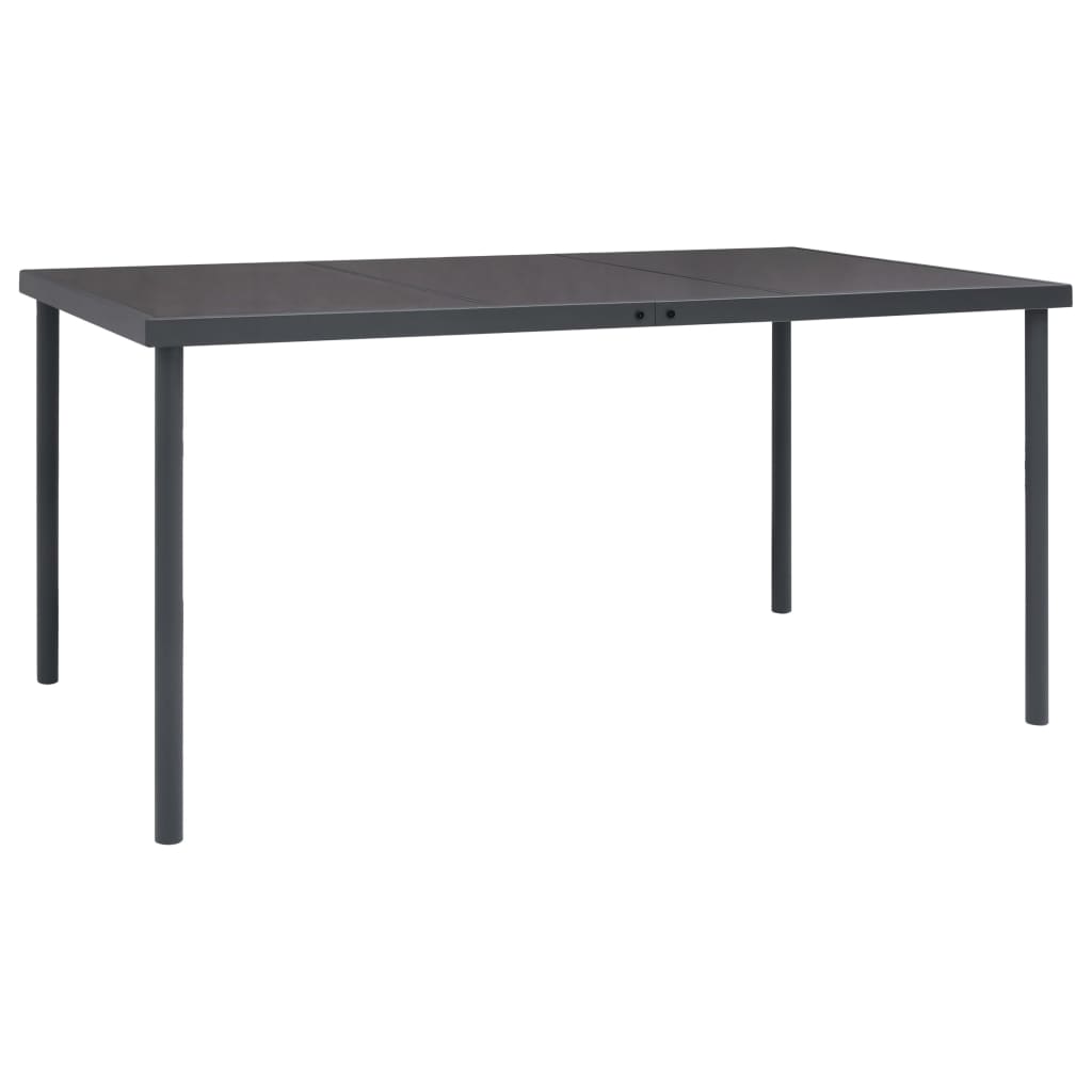 vidaXL Ulkoruokapöytä antrasiitti 150x90x74 cm teräs