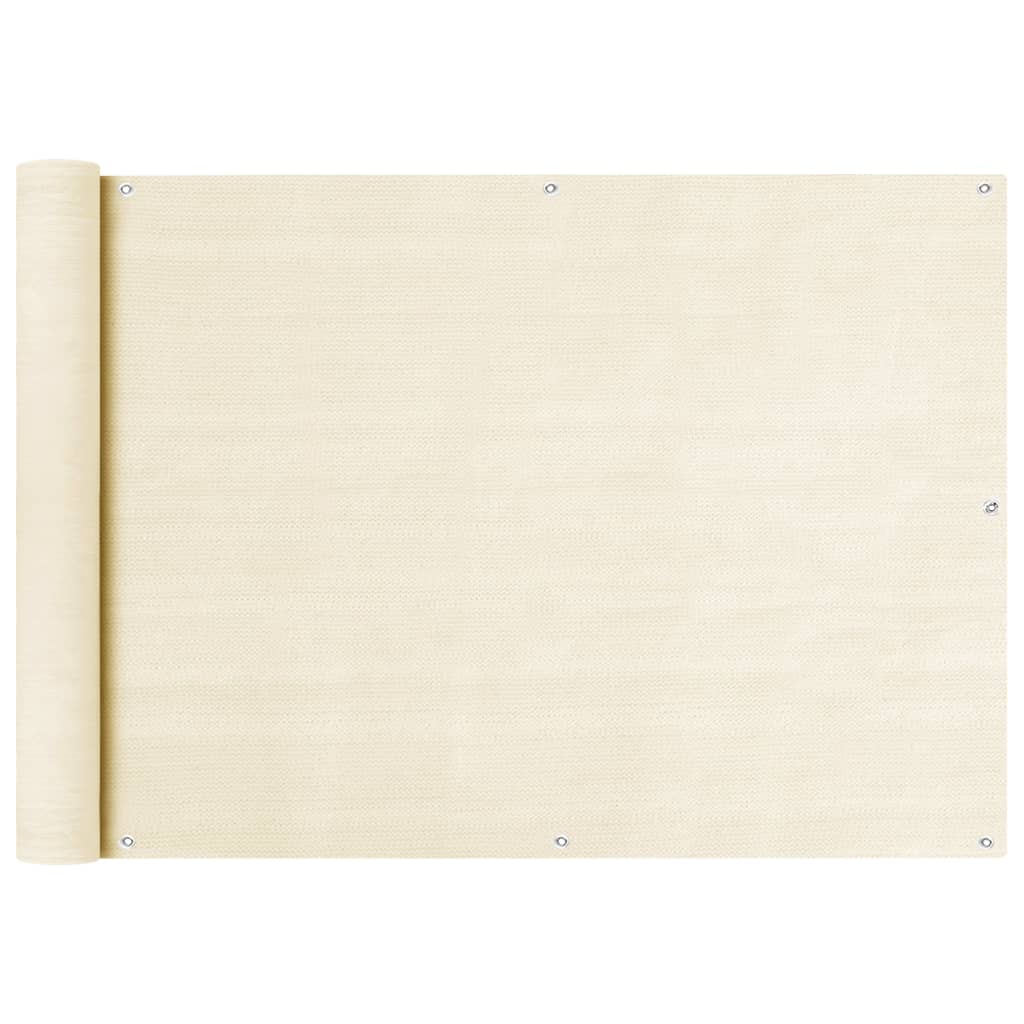 vidaXL Parvekkeen suoja kerma 75x400 cm HDPE