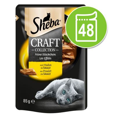 Sheba Craft Collection -säästöpakkaus 48 x 85 g - kalalajitelma kastikkeessa