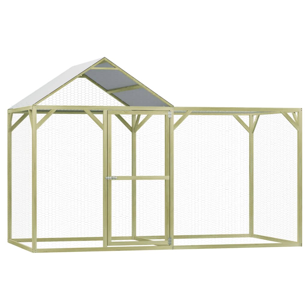 vidaXL Kanahäkki 3x1,5x2 m kyllästetty mänty