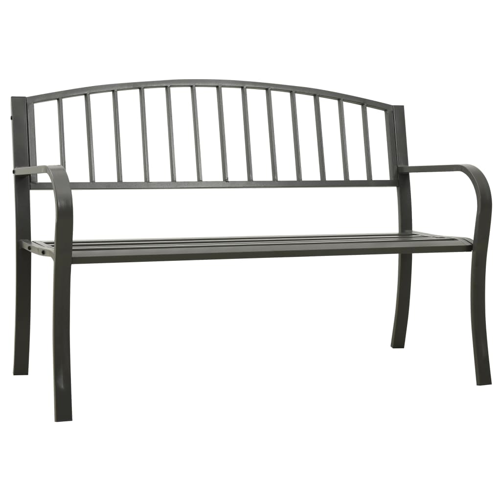 vidaXL Puutarhapenkki 125 cm teräs harmaa