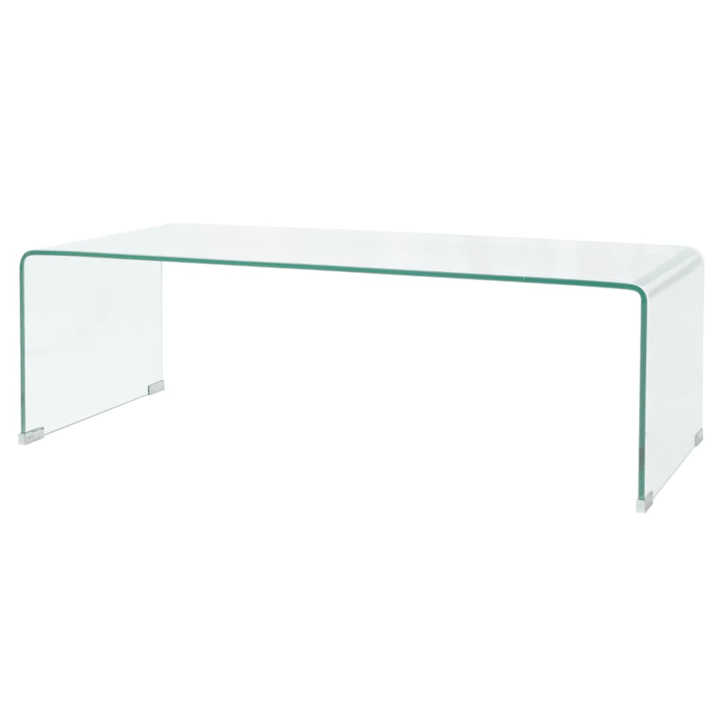 vidaXL Sohvapöytä Kirkas karkaistu lasi 100x48x33 cm