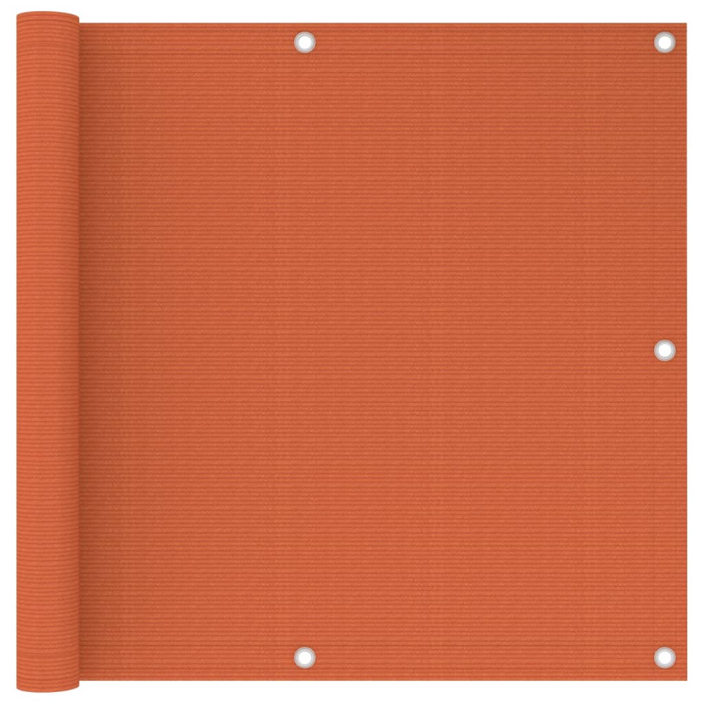 vidaXL Parvekkeen suoja oranssi 90x500 cm HDPE