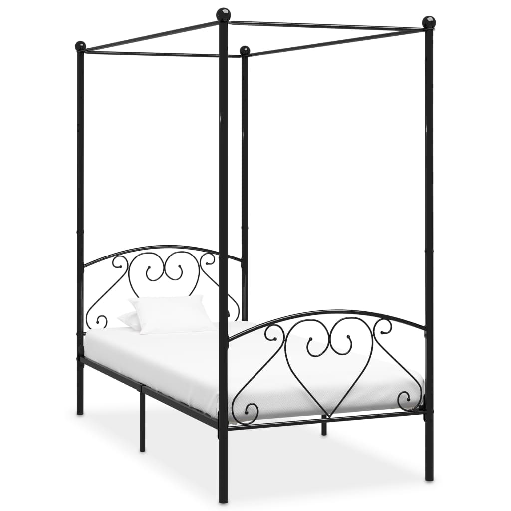 vidaXL Katossängyn runko musta metalli 90x200 cm
