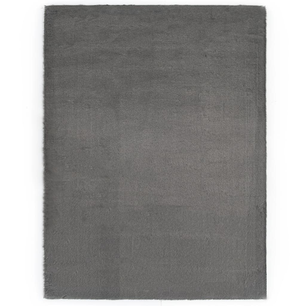 vidaXL Matto 160x230 cm jäniksen tekonahka tummanharmaa