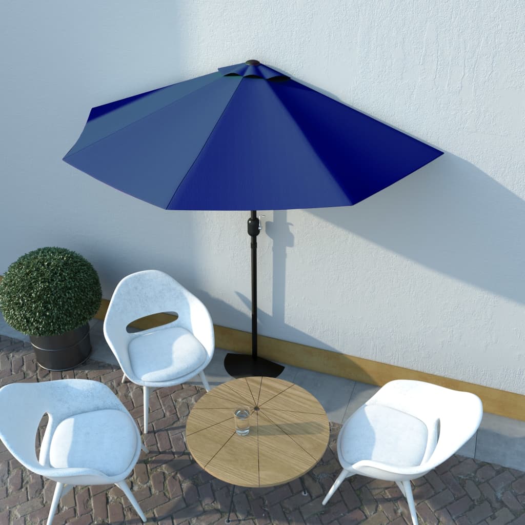 vidaXL Aurinkovarjo ulkotiloihin alumiinitanko sininen 270x135x245 cm