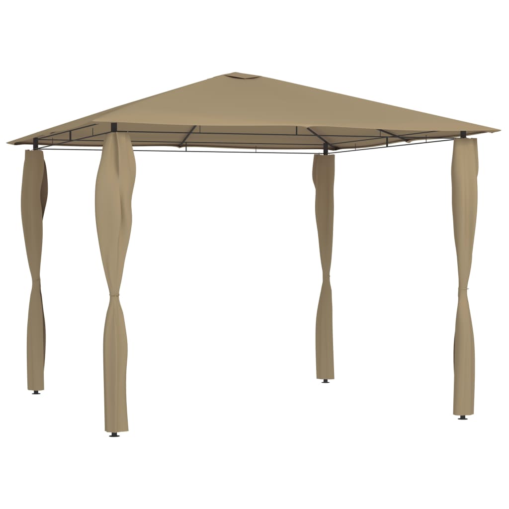 vidaXL Huvimaja tolppasuojilla 3x3x2,6 m harmaanruskea 160 g/m²