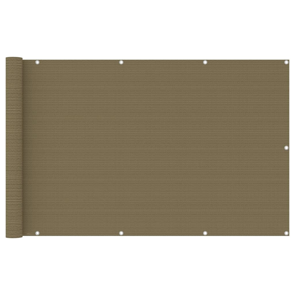 vidaXL Parvekkeen suoja harmaanruskea 120x400 cm HDPE