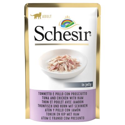 Schesir Jelly Pouch 24 x 85 g - kanasuikaleet kastikkeessa