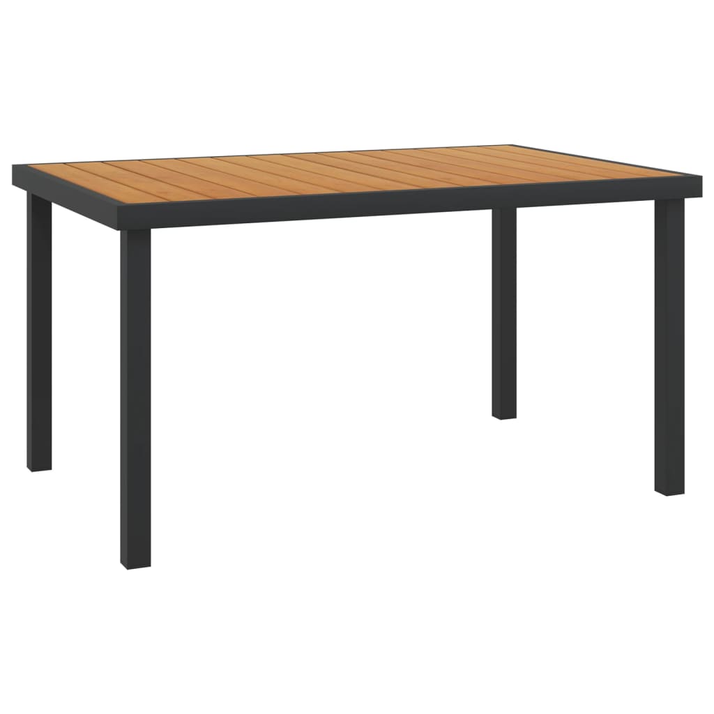 vidaXL Puutarhapöytä ruskea 140x90x74,5 cm alumiini ja WPC