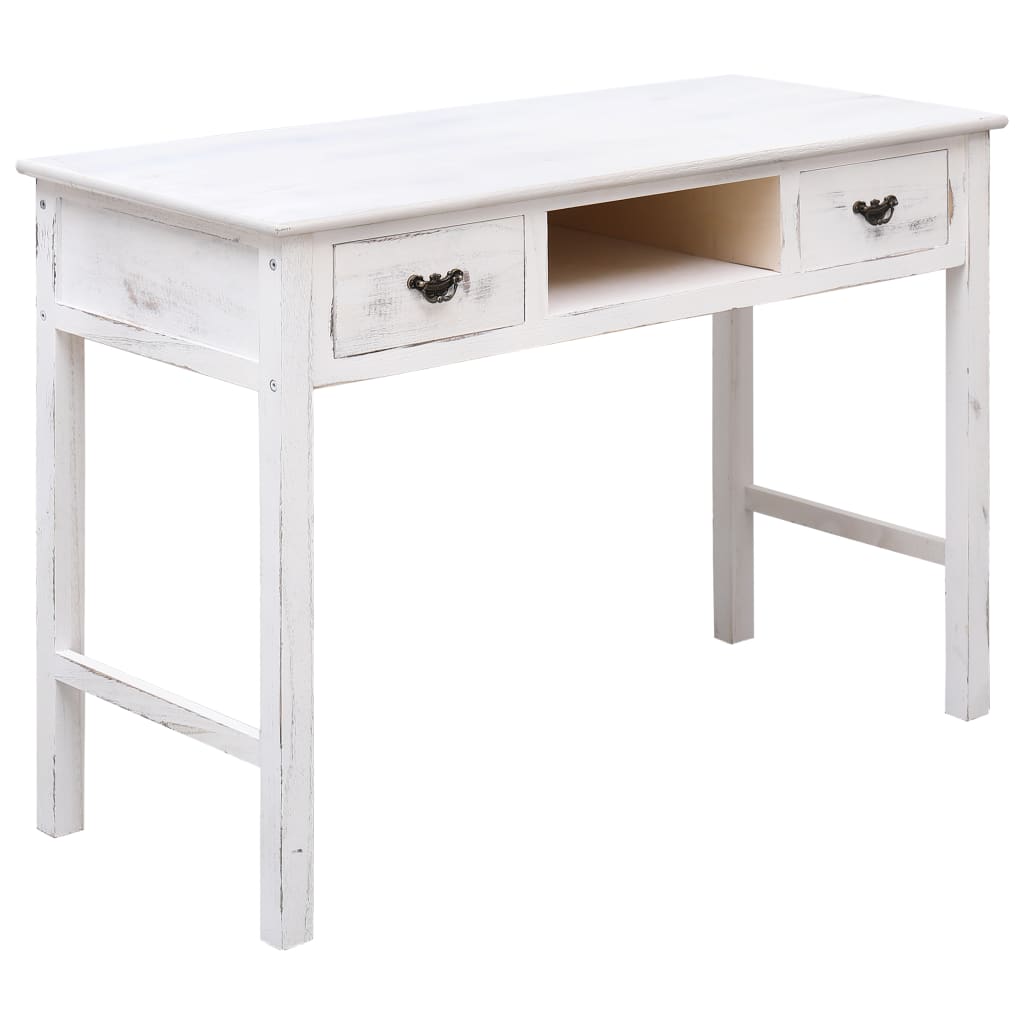 vidaXL Sivupöytä antiikinvalkoinen 110x45x76 cm puu