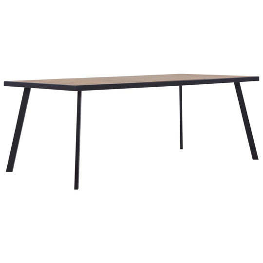 vidaXL Ruokapöytä vaalea puu ja musta 180x90x75 cm MDF