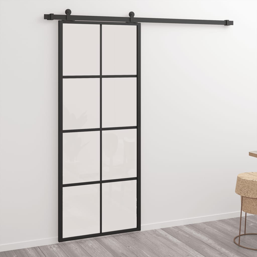 vidaXL Liukuovi alumiini ja ESG-lasi 76x205 cm musta