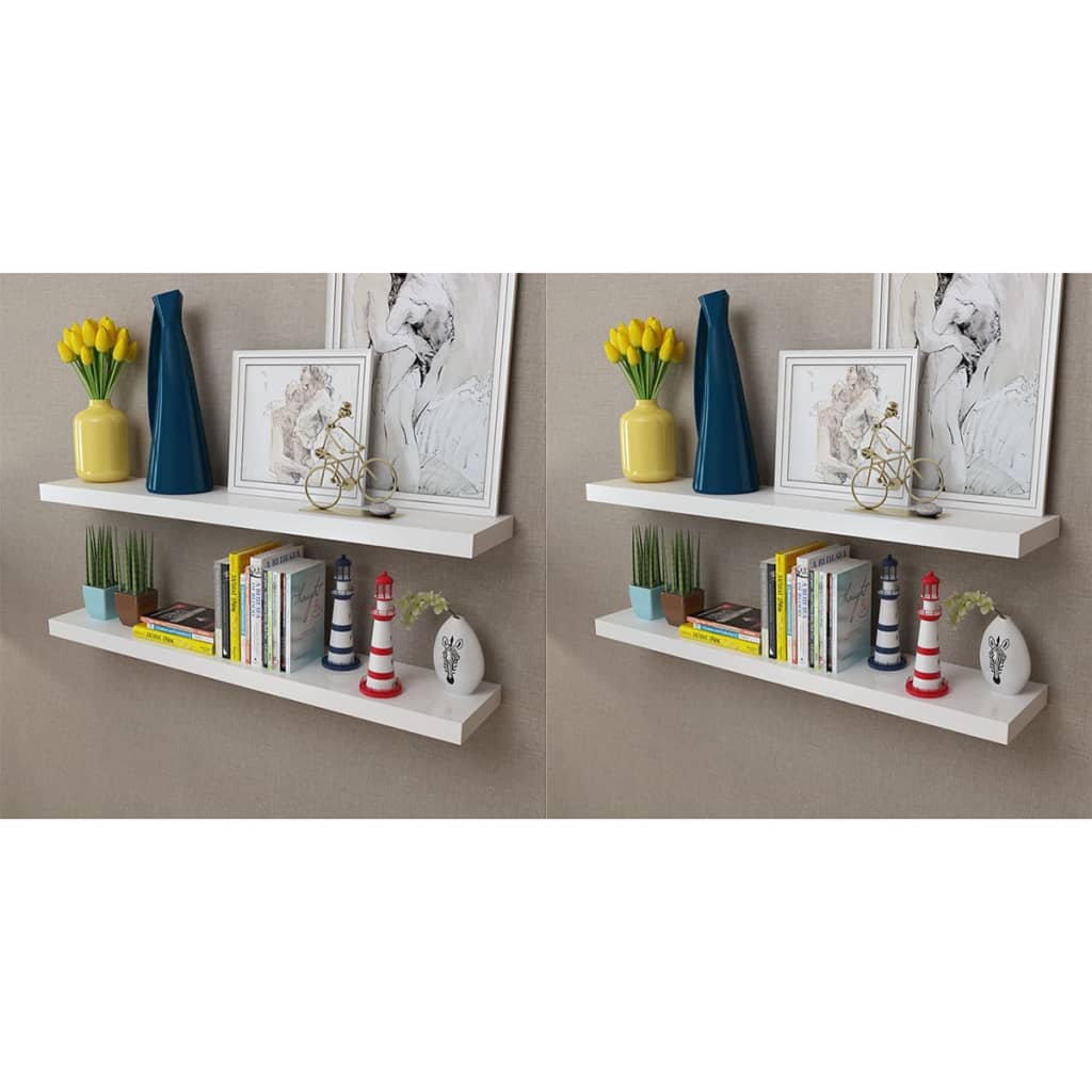 vidaXL Seinähyllyt 4 kpl valkoinen 100 cm