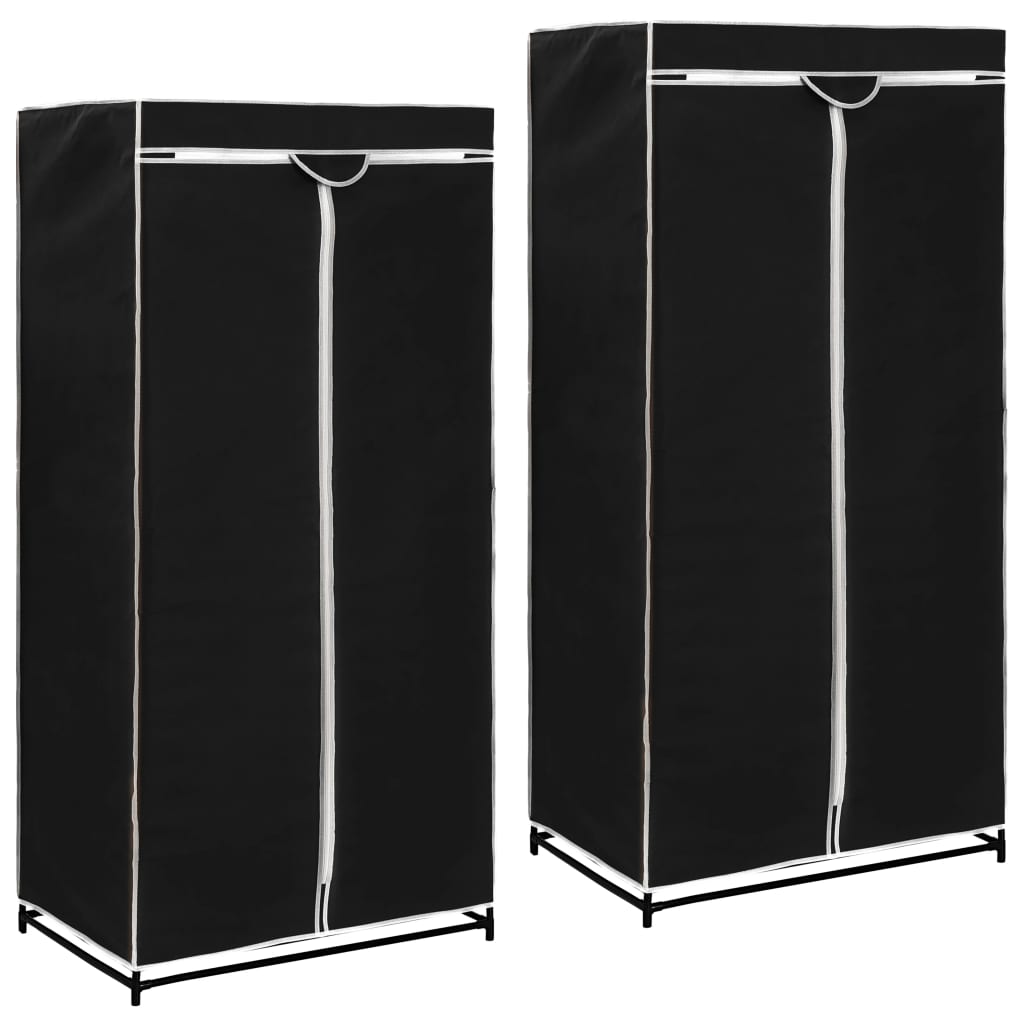 vidaXL Vaatekaapit 2 kpl musta 75x50x160 cm