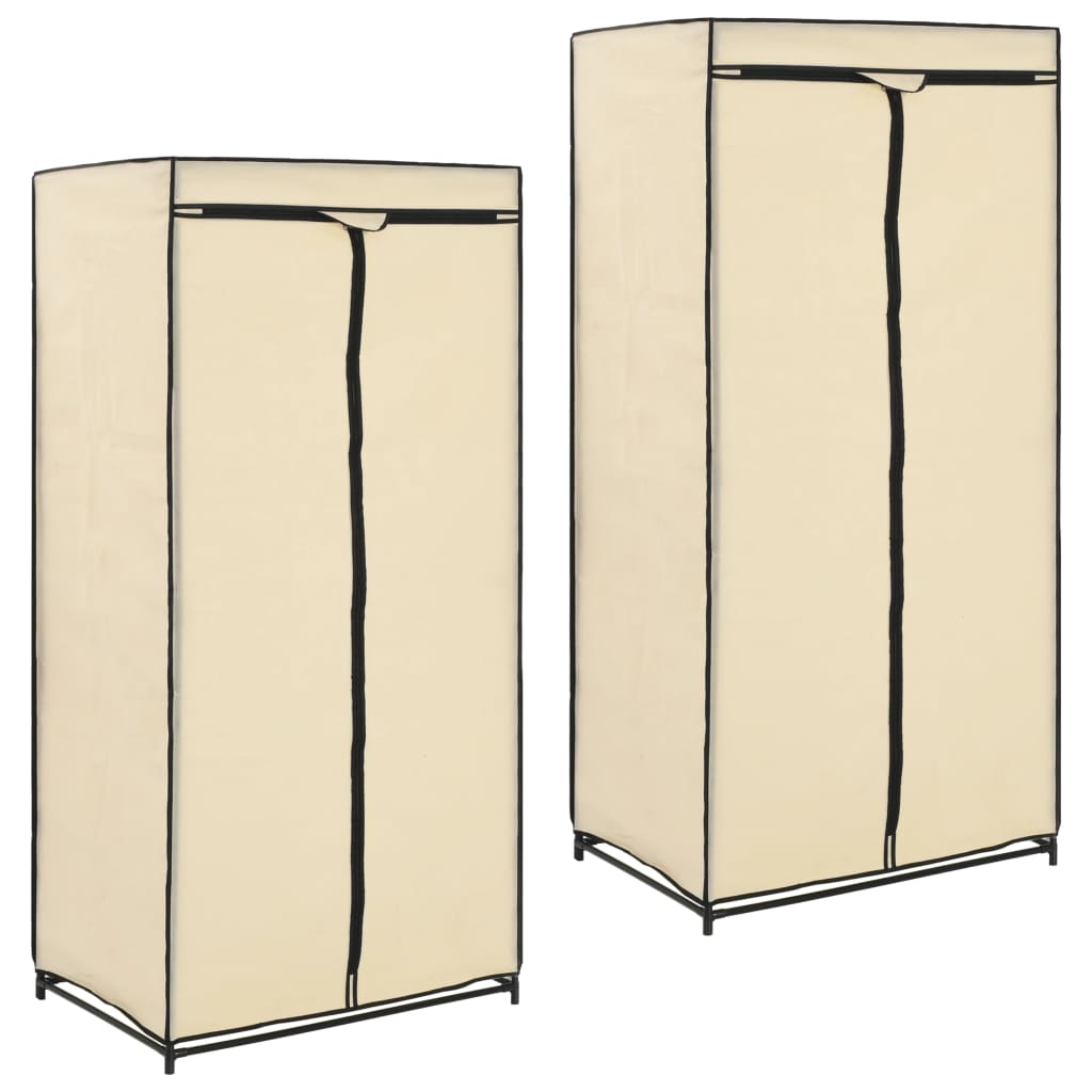 vidaXL Vaatekaapit 2 kpl kerma 75x50x160 cm