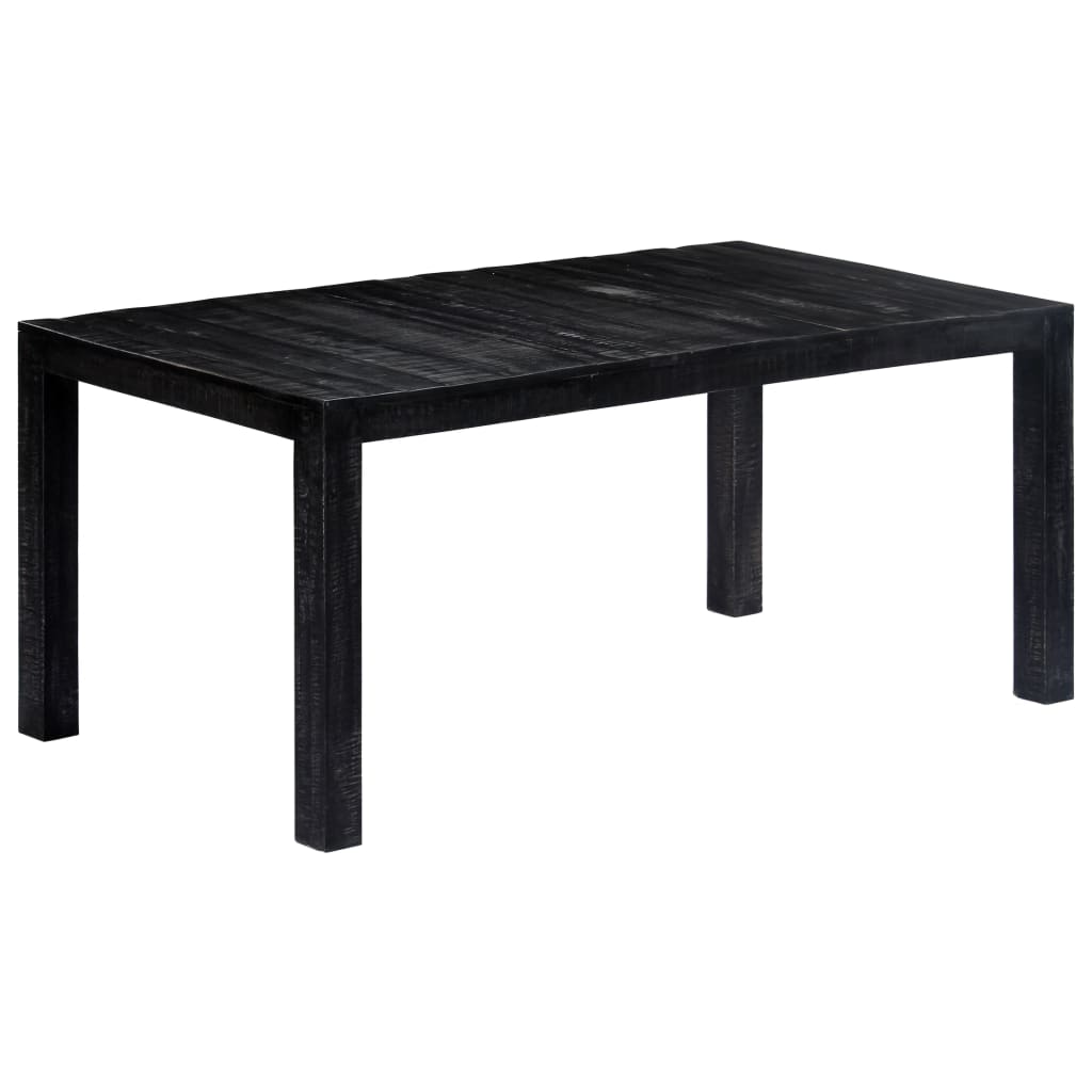 vidaXL Ruokapöytä musta 180x90x76 cm täysi mangopuu