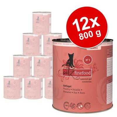 Catz Finefood -säästöpakkaus: 12 x 800 g - lohi & siipikarja