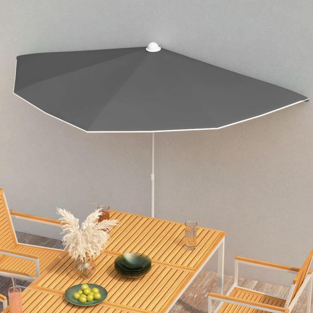 vidaXL Puoliaurinkovarjo tangolla 180x90 cm antrasiitti
