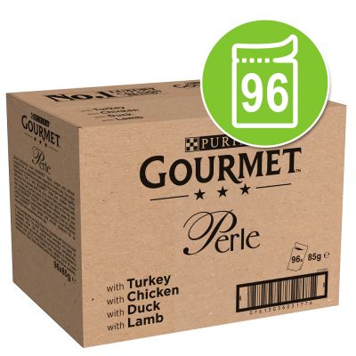 Gourmet Perle 96 x 85 g - Suikaleita kastikkeessa: ankka, lammas, naudanliha, kana & naudanliha