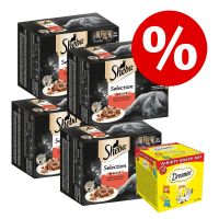 48 x 85 g Sheba-kissanruokaa + 12 x 60 g Dreamies-kissanherkkuja erikoishintaan! - Selection in Sauce, siipikarjalajitelma