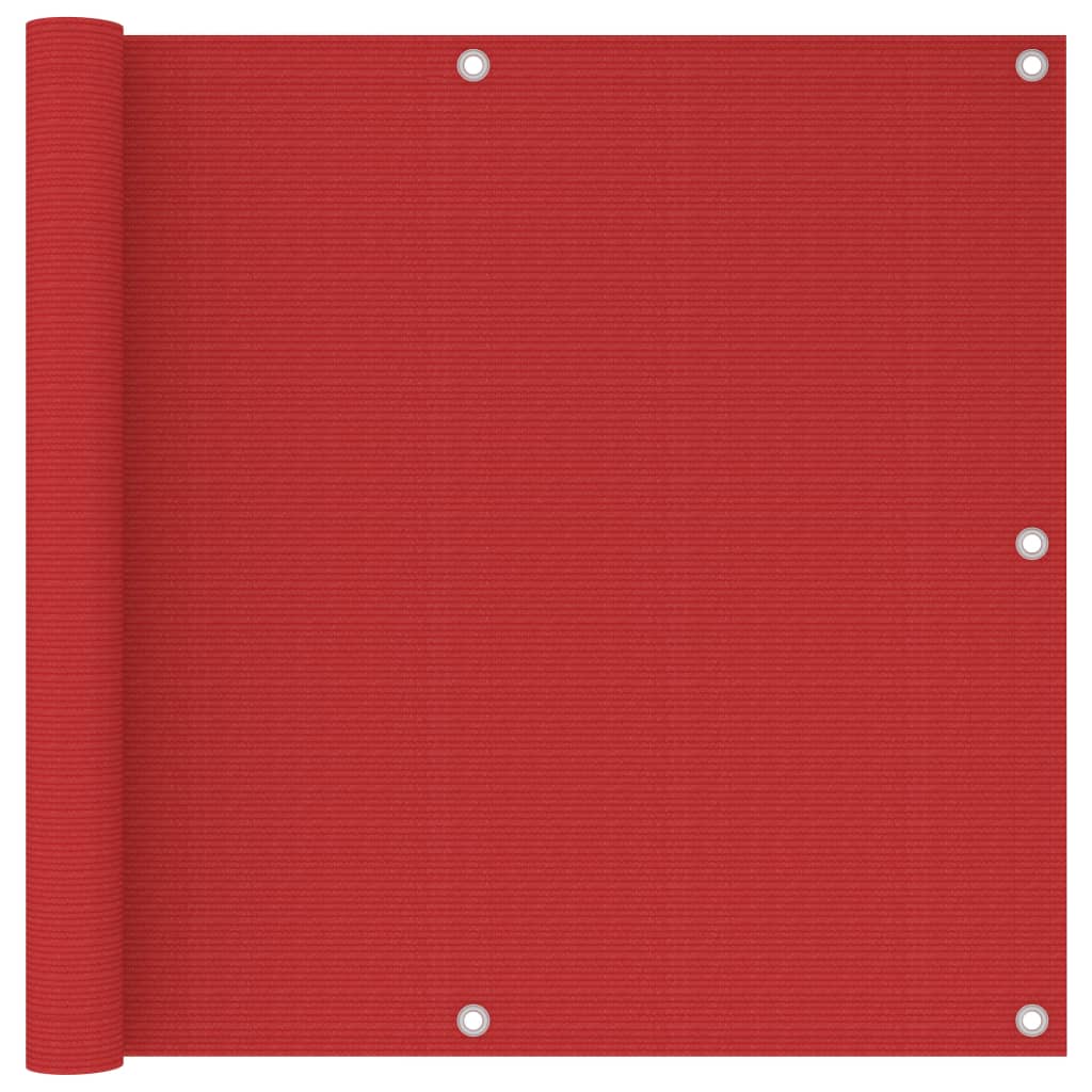 vidaXL Parvekkeen suoja punainen 90x500 cm HDPE