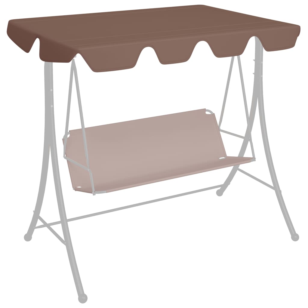 vidaXL Vaihtokatos puutarhakeinuun ruskea 188/168x110/145 cm