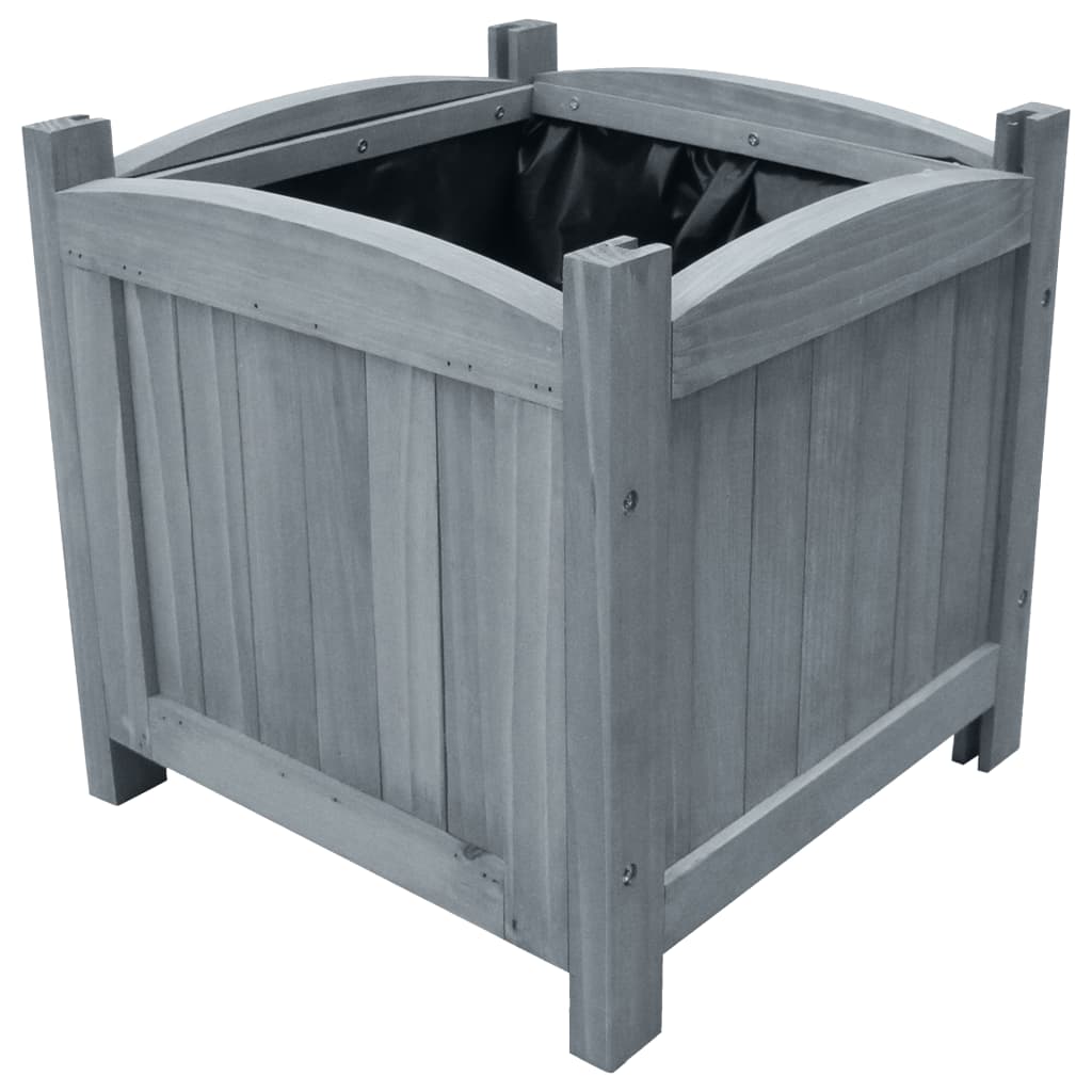 vidaXL Korotetut kukkalaatikot 2 kpl 30x30x30 cm täysi kuusi