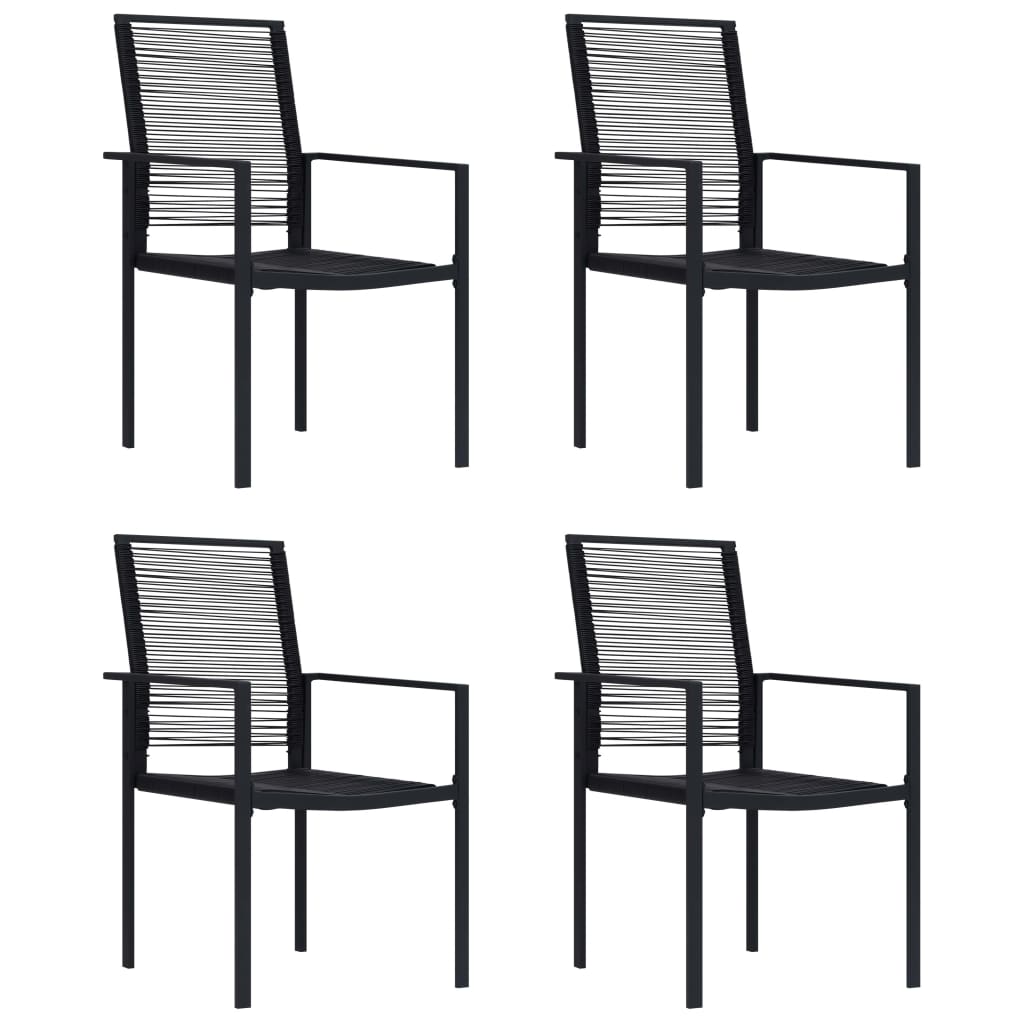vidaXL Puutarhatuolit 4 kpl PVC rottinki musta