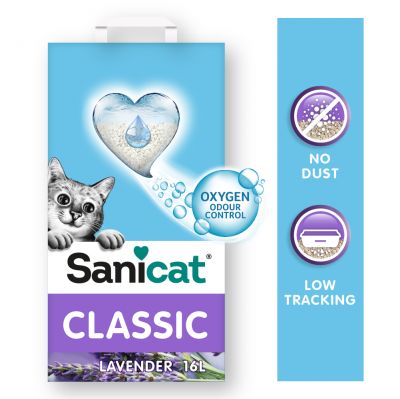 Sanicat Classic Lavendel -kissanhiekka - 16 l