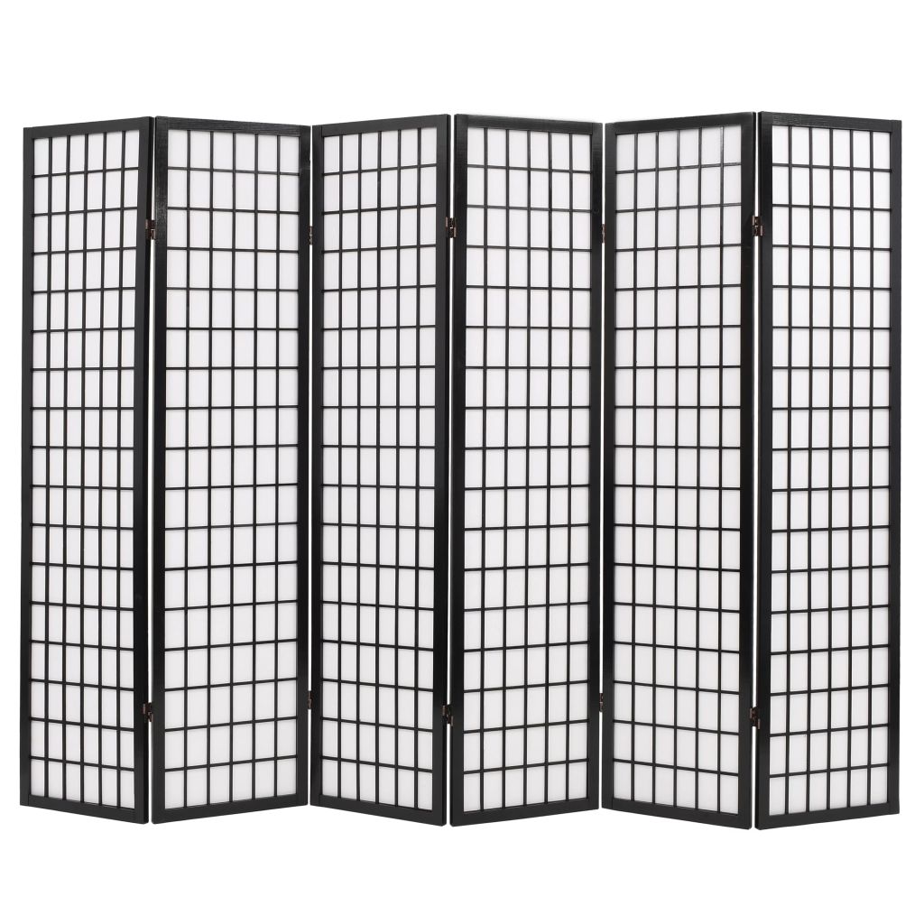 vidaXL Tilanjakaja 6 paneelia japanilaistyylinen 240x170cm musta
