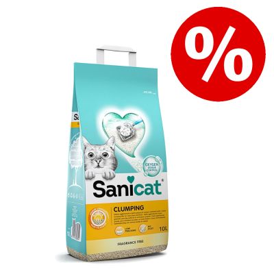 Paakkuuntuva Sanicat-kissanhiekka erikoishintaan! - hajustamaton (10 l)