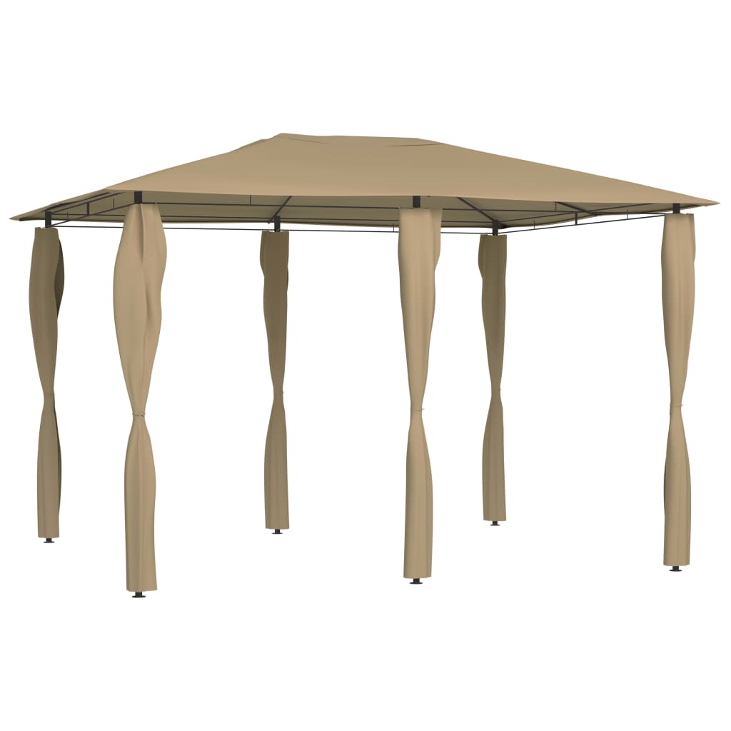 vidaXL Huvimaja sivuseinillä 3x4x2,6 m harmaanruskea 160 g/m²