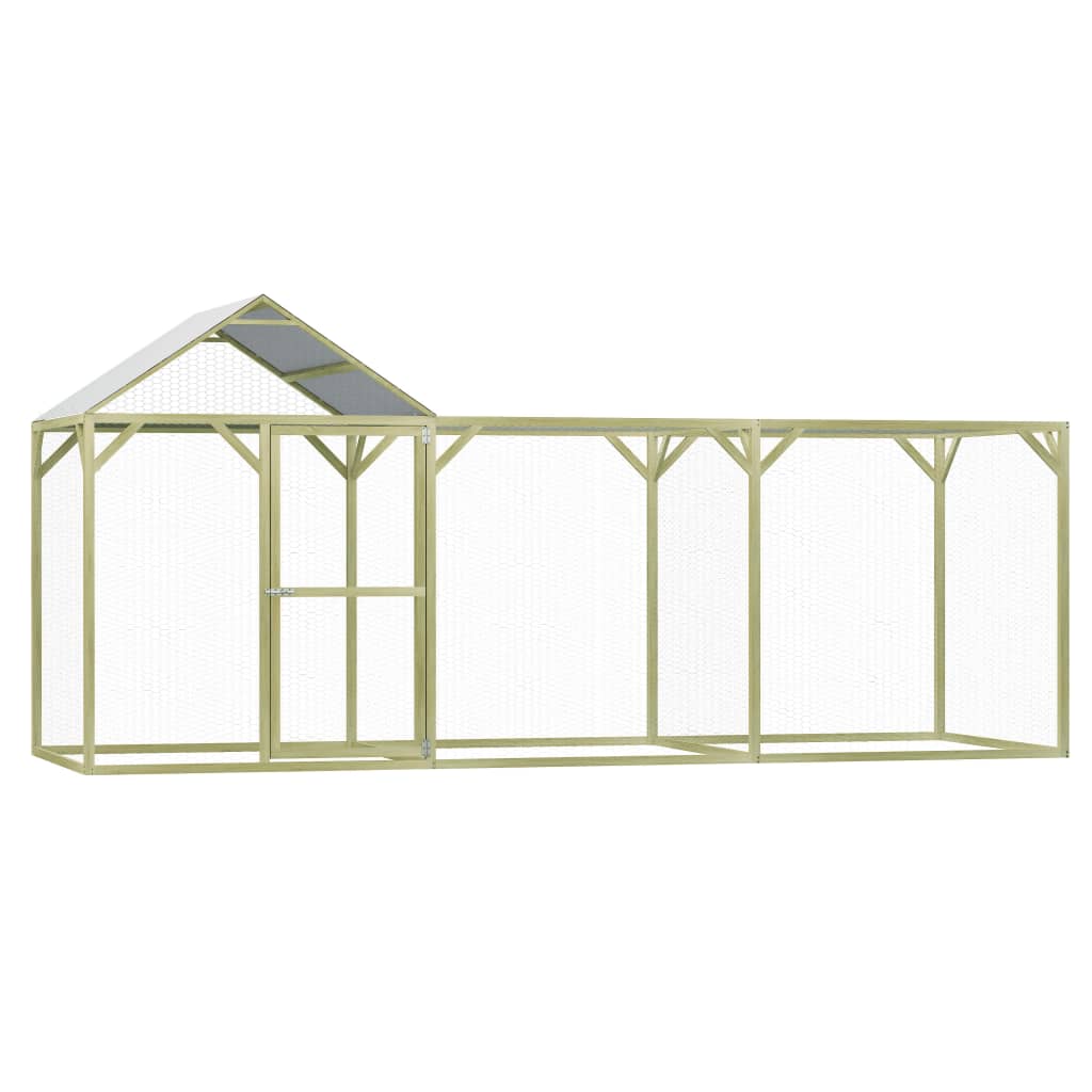 vidaXL Kanahäkki 4,5x1,5x2 m kyllästetty mänty