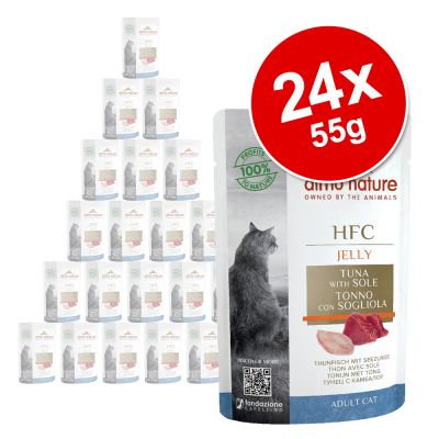 Almo Nature HFC Pouch -säästöpakkaus: 24 x 55 g - kana & katkarapu